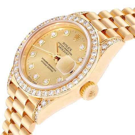 women's Rolex Datejust with diamonds